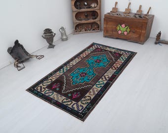 100x150 Vintage türkischen Wollteppich: Anatolisches Oushak Design