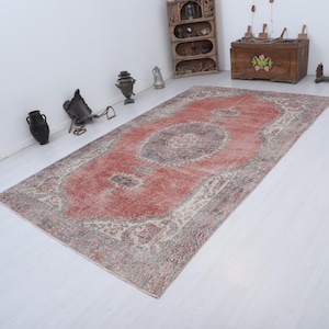 Oversize Turkish Rug 6.5x10.7 ft, Vintage Anatolian Bohemian Rug