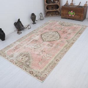 5x9 Muted Rug, Anatolian Rug, Vintage Rug, Faded Rug, Turkish Vintage Rug,Vintage Turkish Rug,Oushak Vintage Rug,Wool Rug,Turkish Rug,27333