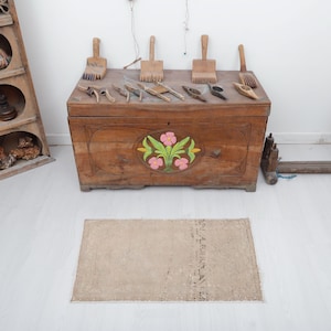 2x3 Oushak Rug, Vintage Rug, 2x3 Anatolian Rug, Small Rug,  Small Oushak Rug,Small Vintage Rug,Turkish Mini Rug,Turkish Rug, Wool Rug, 3772