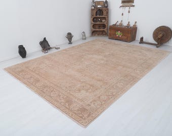 9x12 Rug, Oversize Rug,Muted Rug,Vintage Turkish Rug,Oushak Rug,Vintage Rug,Turkish Rug,Natural Rug,Oversize Turkish Rug,Anatolian Rug,20187