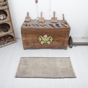 2x3 Mini Rug, Turkish Small Rug, Anatolian Mini Rug, Small Rug, Small Rug, 2x3 Wool Rug,Vintage Small Rug, Oushak Small Rug, Natural ,572
