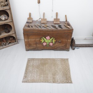 2x3, Wool Door Mat, Handmade Wool Rug, Mini Rug, 2x3 Door Mat Rug,Mini Natural Rug,Turkish Mini Rug, Vintage Mini Rug, Oushak Mini Rug, 1137