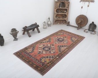 Anatolian Rug,4x8 Vintage Rug, Bohemian Rug,Oushak Rug,Boho Rug,Turkish Rug,Neutral Rug,Antique Rug,Wool Rug,4x8 Area Rug,Handmade Rug,8377