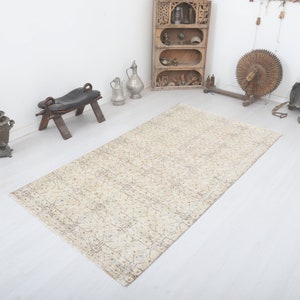 100x250 Vintage Türkischer Oushak Teppich: Handgefertigter Boho Teppich