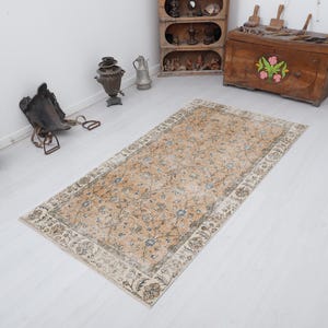 Antique Rug, Anatolian Rug, 4x7 Area Rug, Bohemain Rug, Oushak Turkish Rug, Vintage Oushak Rug, Vintage Rug,4x7 Turkish Rug,Boho Rug,26473
