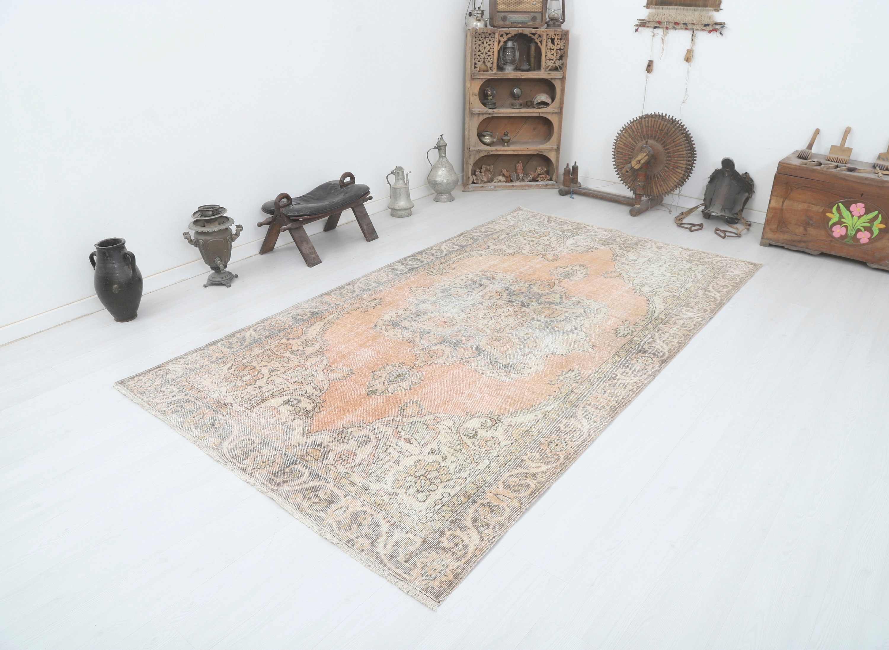 vintage rug 106cm×72cm パキスタン トライバルラグ ✦vintage 106cm 
