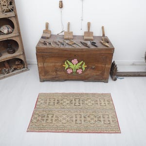 2x3 Oushak Rug, Vintage Rug, Door Mat Rug, Vintage Door Mat, 2x3 Turkish Rug,Bath Mat Rug, Oushak Door Mat, 2x3 Mini Rug, Anatolian Rug, 161