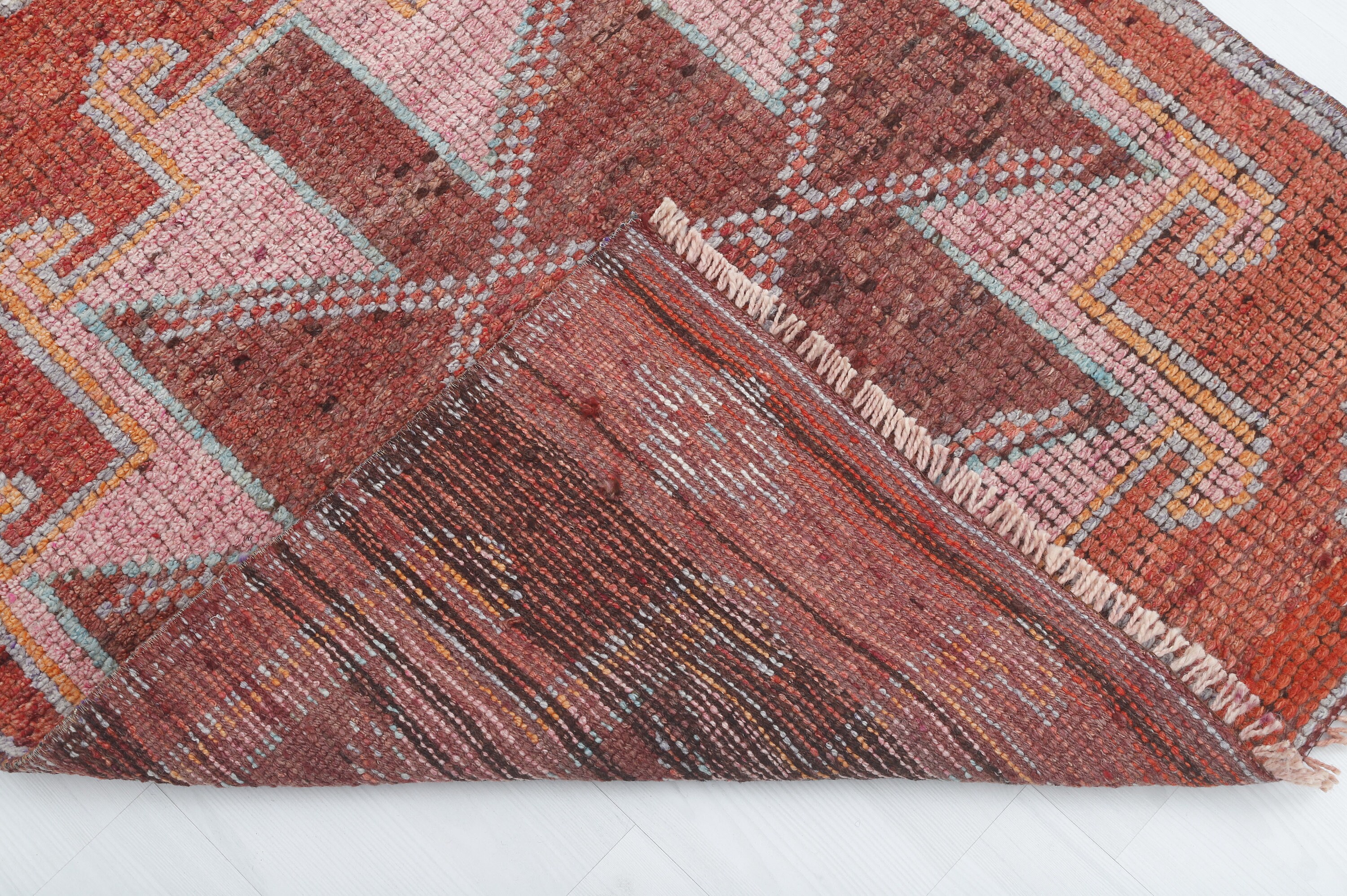 ランナーラグ　ヴィンテージラグ　トルコラグ トルコヴィンテージラグ ランナーラグ 35×110 くすみカーキ