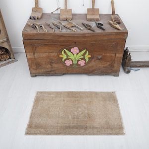 2x3 Oushak Rug, Vintage Rug, Small Size Rug, Turkish Mini Rug, Rug, 2x3 Mini Rug, Door Mat Rug, Turkish Rug, Anatolian Rug, Natural Rug,5784