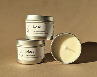 Soy Candles Gift Set | Natural Essential Oil Soy Candles in Travel Jars | Personalized Gift, Custom Gift, Wedding Favors