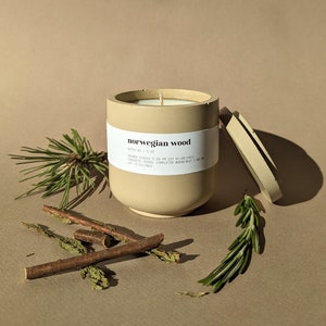 NORWEGIAN WOOD | Pine & Cedar Soy Candle in Handmade Jar | Personalized Gift