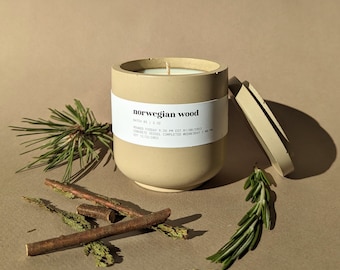 NORWEGIAN WOOD | Pine & Cedar Soy Candle in Handmade Jar | Personalized Gift