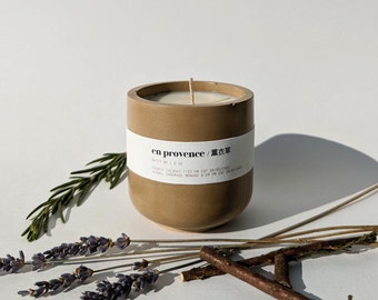 EN PROVENCE | Cedar & Lavender Soy Candle in Handmade Jar | Personalized Gift
