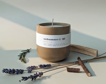 MIDSUMMER 2 | Sandalwood & Texas Cedar Soy Candle in  Handmade Jar | Personalized Gift