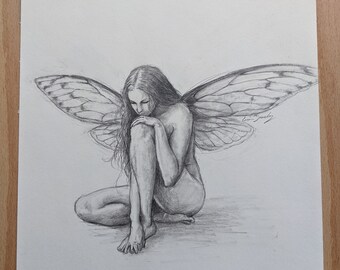 Fairy Pencil Drawing - Etsy Australia