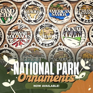 U.S. National Parks 3D Ornaments -Family Camping. Memories Vacation Keepsake, Gift for Hikers  - All 63 National Parks Available