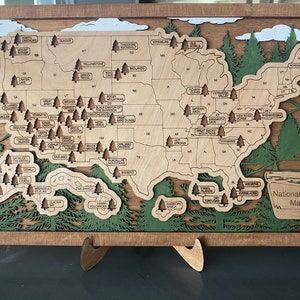 National Parks Travel Map - Personalized , National Parks Marker, Personalized US Travel Map, Travel Home Decor Gift for Travelers Hikers
