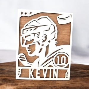Custom Hockey. Player Sign,  Laser Cut Baseball Plaque,  Personalized Hockey Silhouette