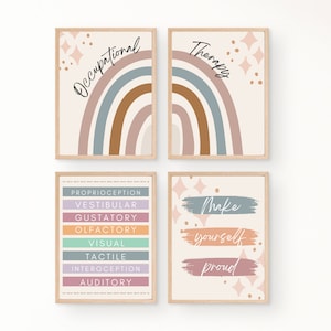 Boho Themed Occupational Therapy Wall Art Decor Posters