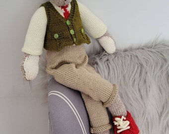 Hand Knit Teddy Made In Ireland