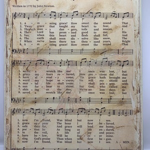 Amazing Grace song sheet sign