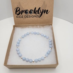 Aquamarine and sterling silver beaded bracelet