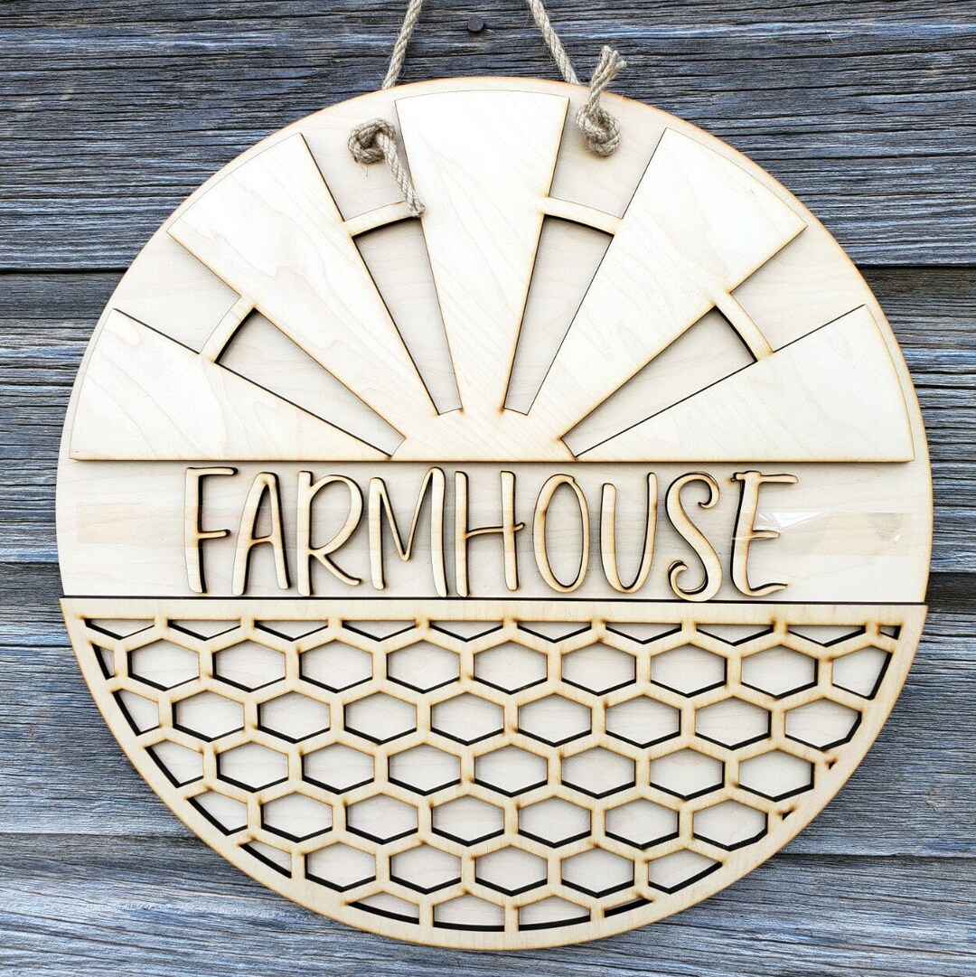 DIY 3D Layered Farmhouse Door Hanger Craft Kit Front Door Decor Door