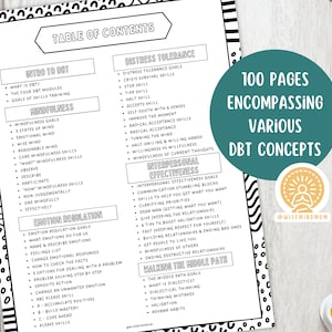 DBT Skills Coloring Book Dialectical Behavior Therapy Worksheet Bundle ...