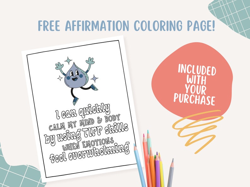 DBT TIPP Skill Coloring Page: Mental Health Therapy Tools (digital ...