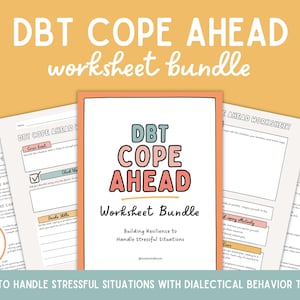 DBT Cope Ahead Fertigkeit Arbeitsblatt Sofortiger Download Emotionale Regulierung Bewältigungskonzepte Druckbare PDF Therapie Werkzeug