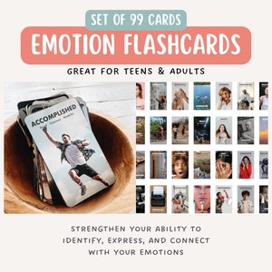 Emotion Flashcards Feelings Cards DBT CBT Therapy Teen Emotions Counseling Tools Personall Growth