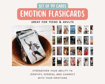 Emotion Flashcards Feelings Cards DBT CBT Therapy Teen Emotions Counseling Tools Personall Growth