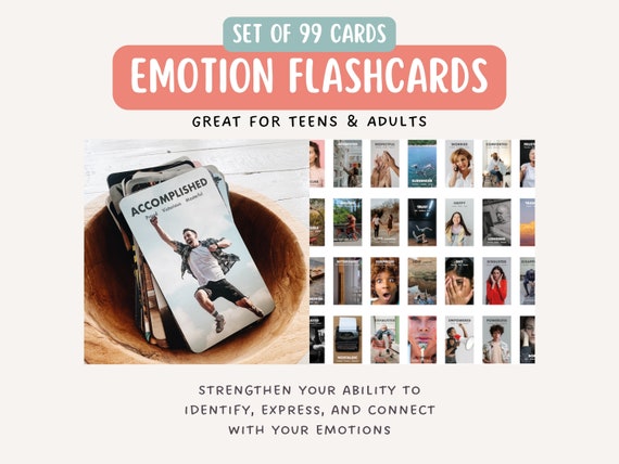 Emotion Flashcards Feelings Cards DBT CBT Therapy Teen Emotions Counseling Tools Personall Growth
