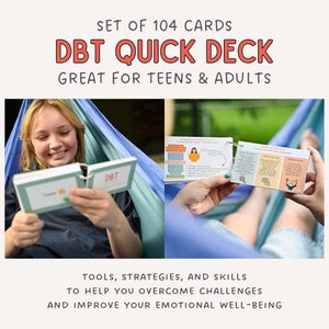 DBT Skills Flashcards Dialectical Behavior Therapy Cheat Sheet Therapy Cards Psychologist Tools BPD CBT Mental Health
