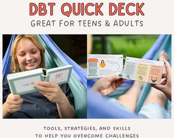 DBT Skills Flashcards Dialectical Behavior Therapy Cheat Sheet Therapy Cards Psychologist Tools BPD CBT Mental Health