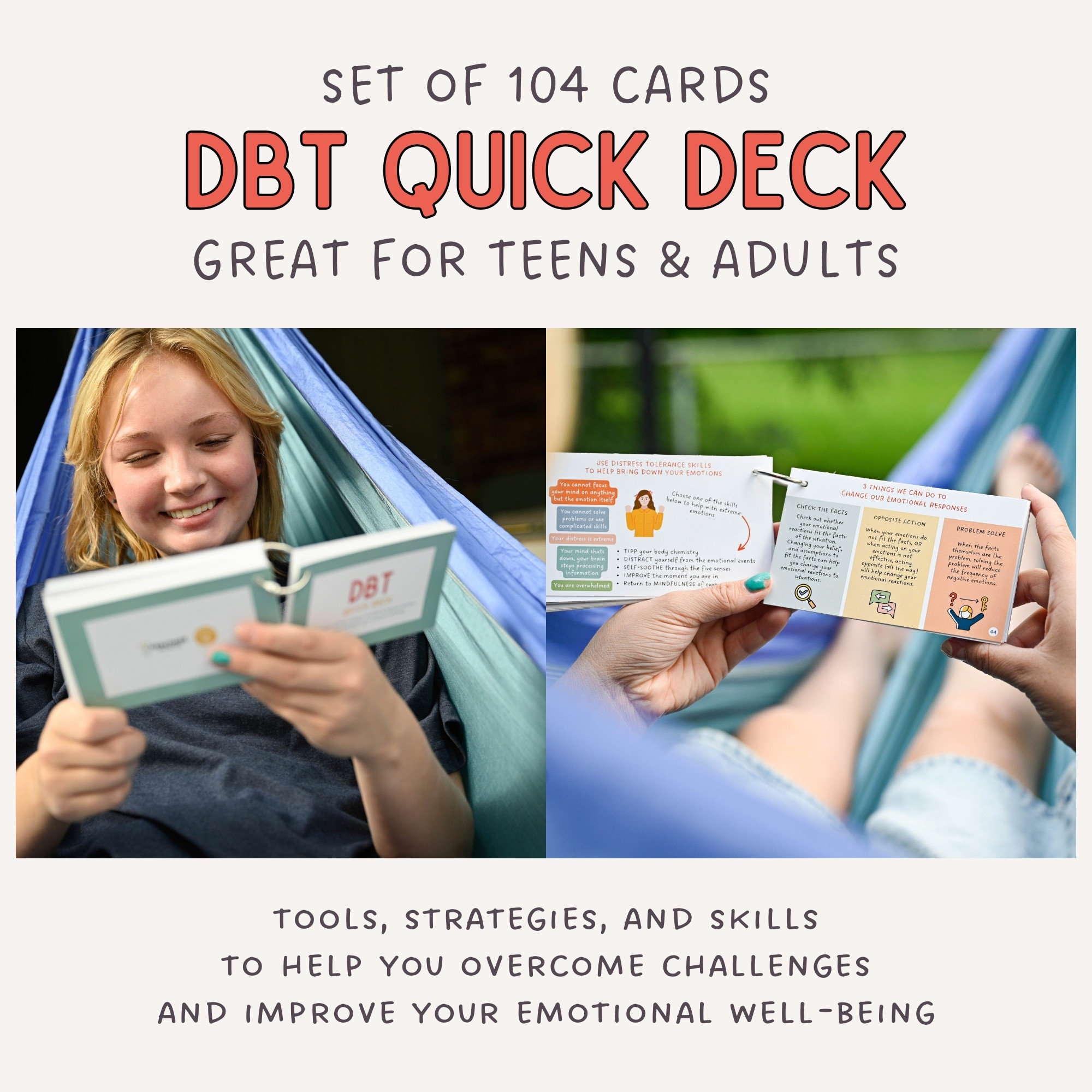 Coping Skills Cards Dialectical Behavior Therapy 48 Pcs DBT Flashcards ...