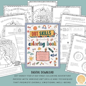 DBT Skills Coloring Book Dialectical Behavior Therapy Worksheet Bundle ...