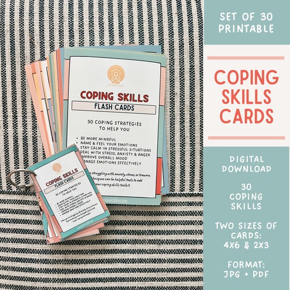 Coping Strategies Skills Card Kids Anxiety Trigger Calm Down Corner Digital Download Psychologist Therapy Tools BPD CBT DBT