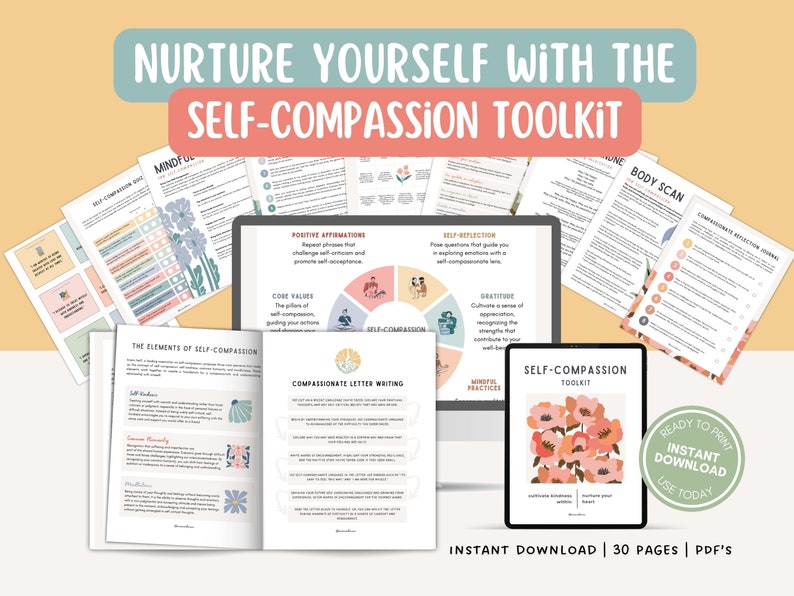 Self-compassion Workbook: Inner Child Healing, Trauma Therapy (digital ...