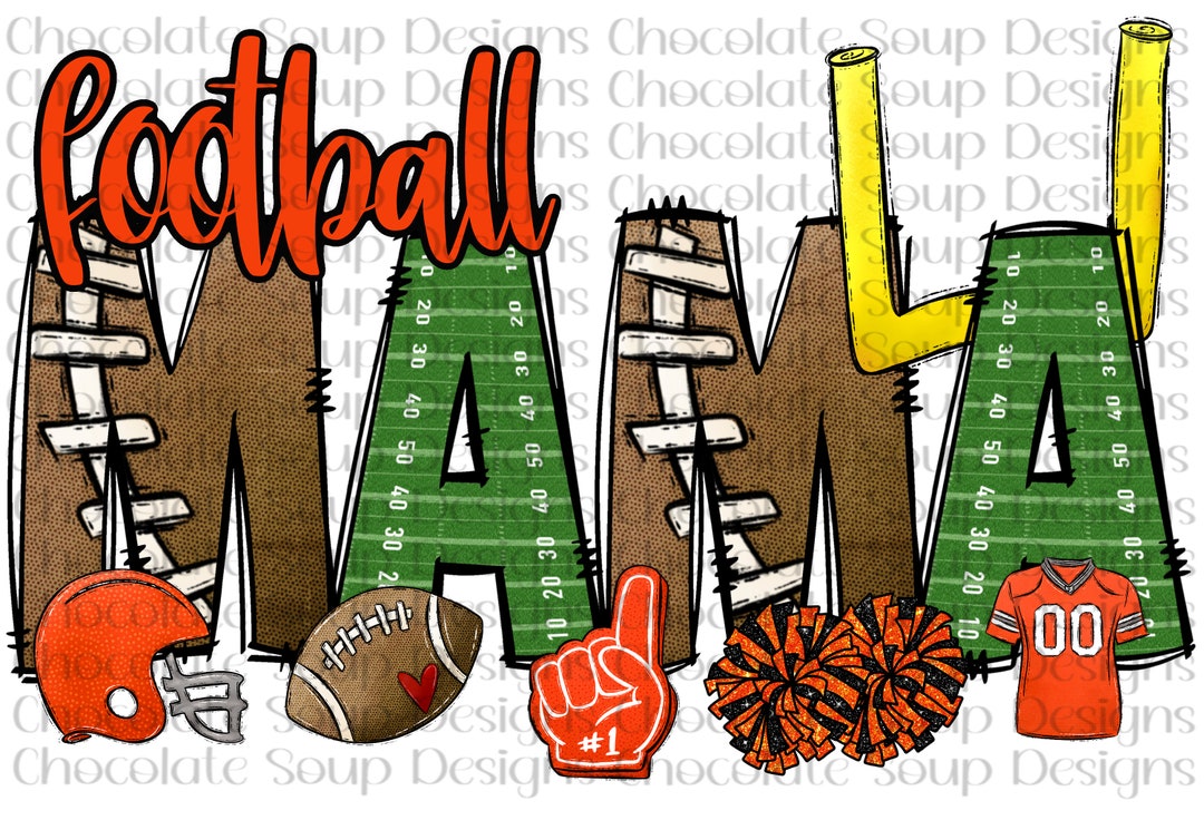 Football Mama PNG Orange Football Clipart PNG Football Mom Etsy