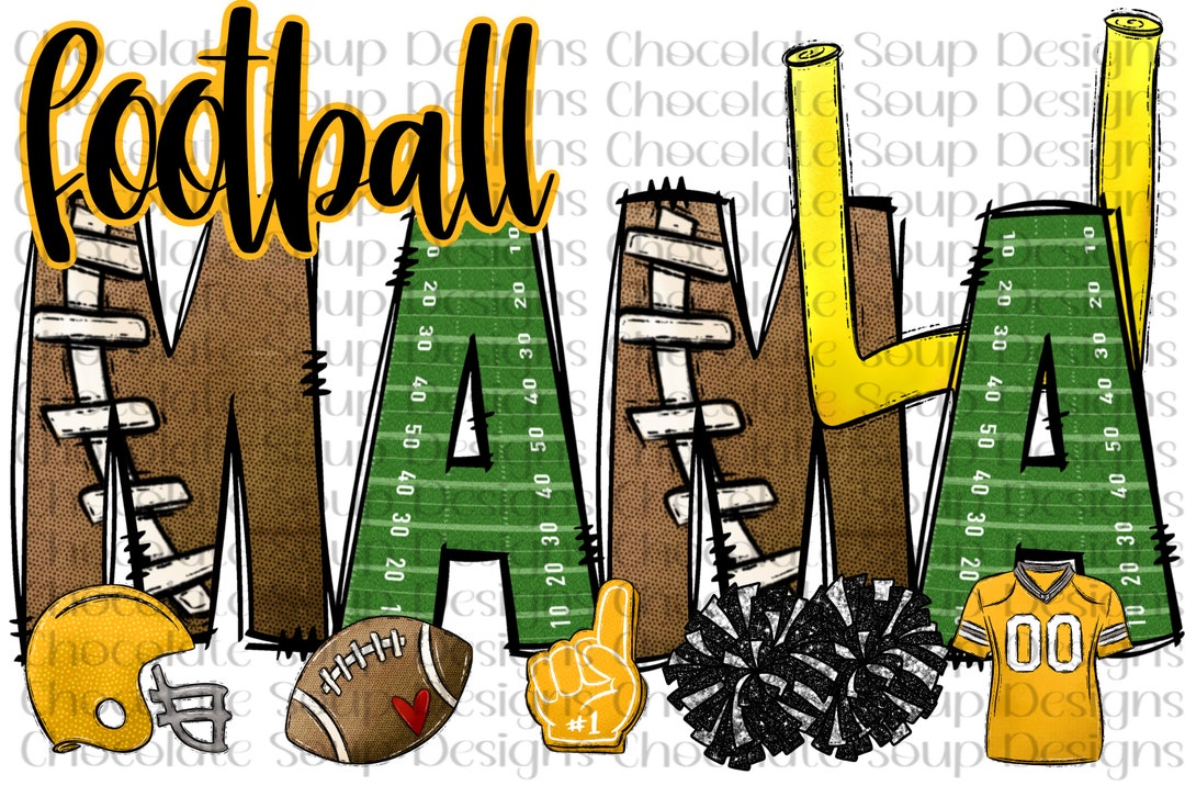 Football Mama PNG Yellow Football Clipart PNG Football Mom Etsy