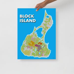 Poster Landkarte Gem of the Atlanic - Block Island