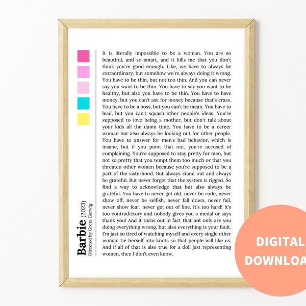 Barbie Monologue - Etsy UK