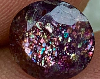 1.55ct Bloodshot Iolite Sunstone, Confetti Iolite Sunstone, Top Quality Iolite Sunstone, Sparkling Glittery Sunstone |ST-45|8.1*8.1*5.3mm