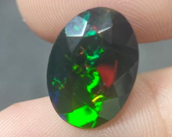 3.2 Cts - Smoked Natural Ethiopian Welo Opal having Strong Fire and Great Texture for Jewelry Making | Loose Black Opal | EPO-313