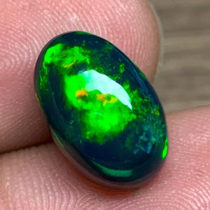 4.15ct Top Quality Black Opal, Opal, Fire Opal, Bright Fire Opal, Opal Cabochon, Opal for Jewelry Making, Welo Opal |EPO-1103|13.6*8.9*6.1mm