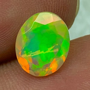 1.5cts - Natural Opal, Bright Fire Ethiopian Welo Opal, Fire Opal, Opal for Jewelry Making, Opal, Faceted Opal |EPO-866|10*8.2*4.6mm