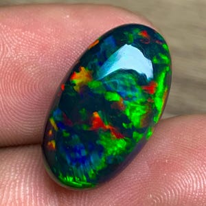 8ct Top Quality Black Opal, Fire Opal, Opal, Rainbow Fire Opal, Opal Jewelry, Loose Welo Opal, Bright Welo Opal |EPO-1436| 20.1*11.7*7mm