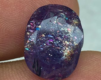 4.6ct.Bloodshot Iolite Sunstone, Confetti Iolite Sunstone, Top Quality Iolite Sunstone, Sparkling Glittery Sunstone,|ST-5|14*10.7*4.9mm